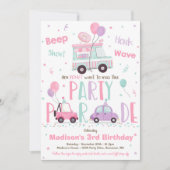 Invitation Donat Birthday Party Drive By Birthday Parade (Devant)