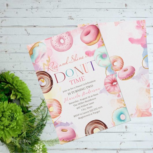 Invitation Donat fête de l'aquarelle à deux ans