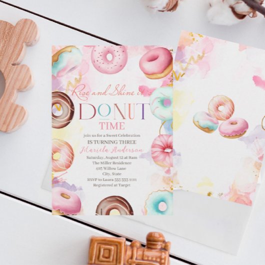 Invitation Donat fête de l'aquarelle à trois ans