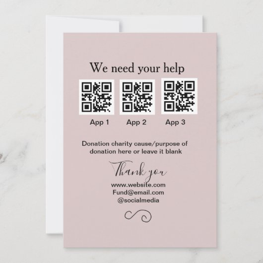Invitation Donation Collection conseil pot ajouter votre q r  (Devant)