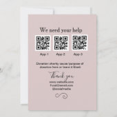 Invitation Donation Collection conseil pot ajouter votre q r  (Dos)