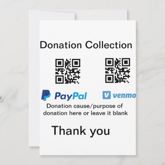 Invitation Donation Collection conseil pot ajouter votre q r  (Devant)