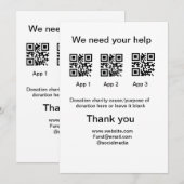 Invitation Donation Collection conseil pot ajouter votre q r (Devant / Derrière)