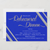 Invitation Donc Chic Blue Calligraphie Dîner De Répétition Mi (Devant)
