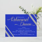 Invitation Donc Chic Blue Calligraphie Dîner De Répétition Mi (Debout devant)