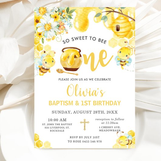 Invitation Donc doux pour être une belle abeille 1er annivers