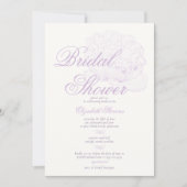 Invitation Donc Lilac Peony Calligraphie Élégante Fête des ma (Devant)