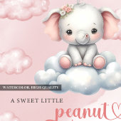 Invitation Donc mignon petit éléphant sur le nuage petit caca