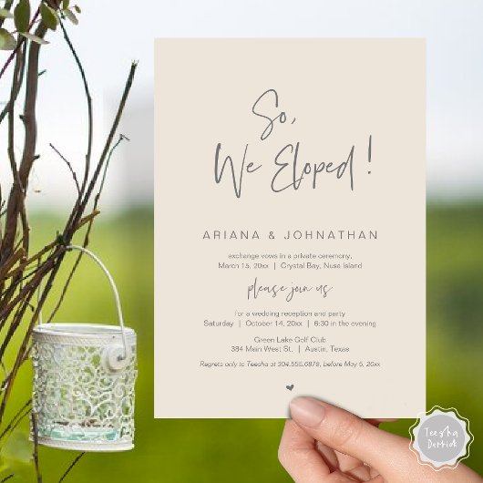 Invitation Donc, Nous Avons Été, Le Dîner Moderne Mariage Elo