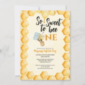 Invitation Donc, Sweet To Bee One Girls Boys Premier Annivers (Devant)