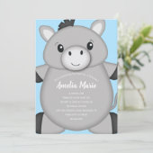 Invitation Donkey Birthday Party Blue (Debout devant)