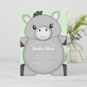 Invitation Donkey Birthday Party Green (Debout devant)