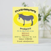 Invitation Donkey cartoon (Debout devant)