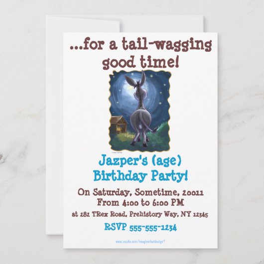 Invitation Donkey Party Centre (Dos)