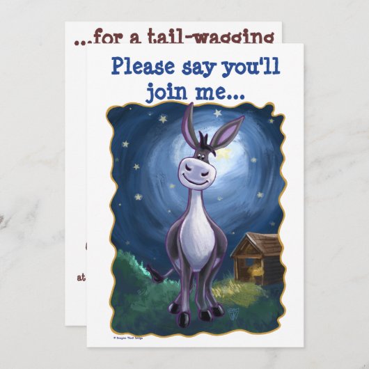 Invitation Donkey Party Centre (Devant / Derrière)