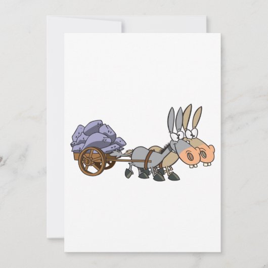 Invitation Donkies Tirant Un Panier (Devant)