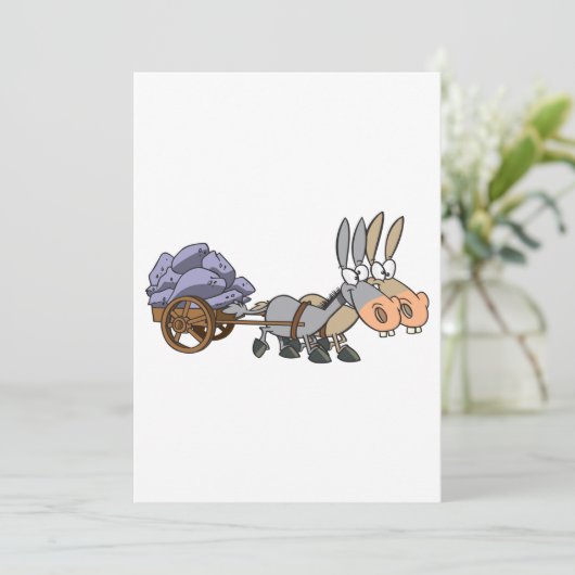 Invitation Donkies Tirant Un Panier (Debout devant)