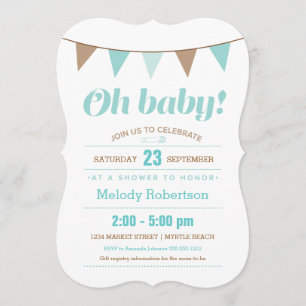 Invitation donnante un petit coup bleue de baby