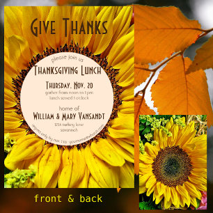Invitation 'Donner Merci' Sunflower Thanksgiving
