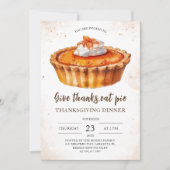 Invitation Donnez Merci Mange Pie! Soirée Thanksgiving (Devant)