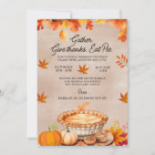 Invitation Donnez Merci Mangez Pie Thanksgiving Diner Party (Devant)