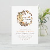 Invitation Donnez Merci Simple Aquarelle Thanksgiving Dîner (Debout devant)