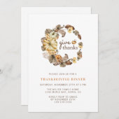 Invitation Donnez Merci Simple Aquarelle Thanksgiving Dîner (Devant / Derrière)
