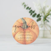 Invitation Donnez Merci Unique Citrouille Aquarelle Thanksgiv (Debout devant)