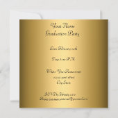 Invitation Dons de la fête de graduation Gold Noir (Dos)