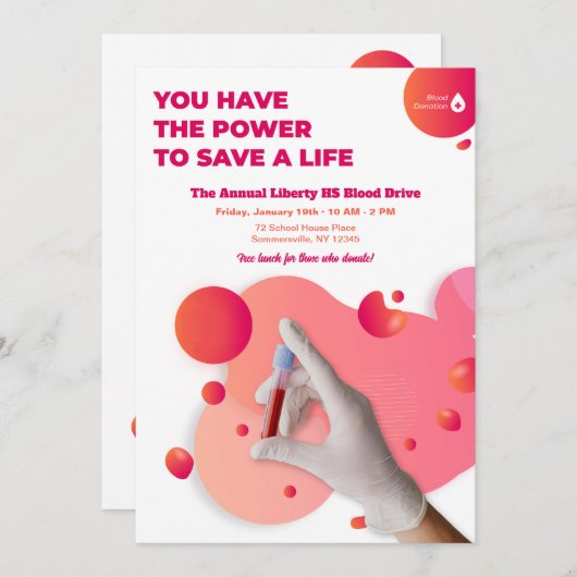 Invitation Dons de sang (Devant / Derrière)