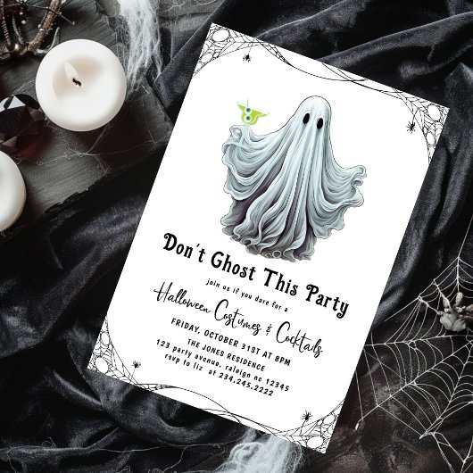 Invitation Dont Ghost Cette fête Fête d'Halloween adulte