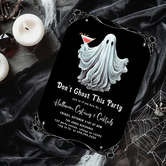 Invitation Dont Ghost Cette fête Fête d'Halloween adulte