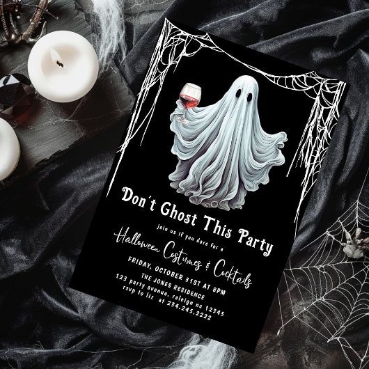 Invitation Dont Ghost Cette fête Halloween adulte