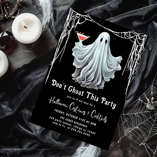 Invitation Dont Ghost Cette fête Halloween adulte