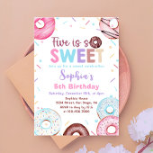 Invitation Donut 5h fête d'anniversaire Donut Five is Sweet