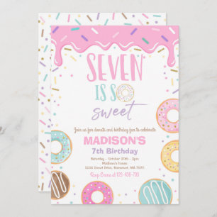 Invitation Donut 7e Anniversaire Soirée Sept est si doux