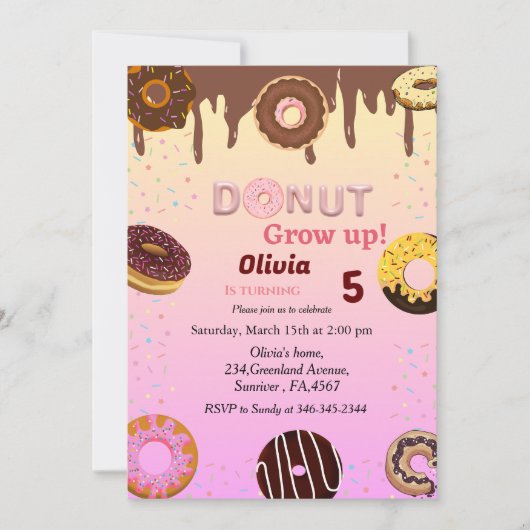 Invitation Donut anniversaire, tu ne veux pas rater anniversa (Devant)