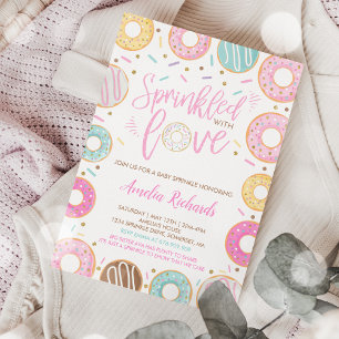 Invitation Donut Bébé Saupoudrée D'Amour