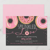 Invitation Donut Bébé Sprinkle Rose Gâteau Donut Fille Sprink (Devant / Derrière)