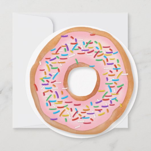 Invitation Donut Birthday mignon Doughnut Parsemé Cercle de t (Dos)