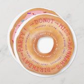 Invitation Donut Birthday mignon Doughnut Parsemé Cercle de t (Devant / Derrière)