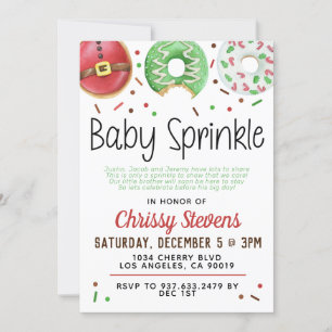 Invitation Donut de Noël Baby Sprinkle Douche