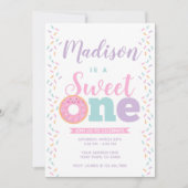 Invitation Donut, Douce, 1er anniversaire (Devant)