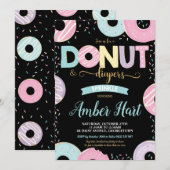 Invitation Donut et Diapeurs Saupoudrer la fille Baby shower (Devant / Derrière)