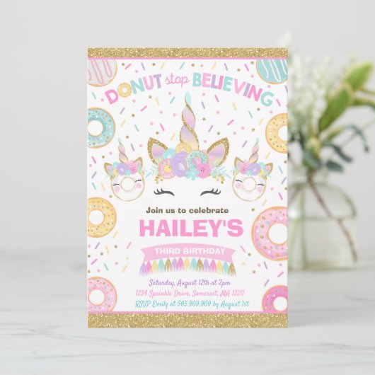 Invitation Donut Et Licorne Ne Cessez Pas De Croir (Debout devant)