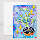 Invitation Donut extraterrestre (Devant / Derrière)