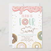 Invitation Donut Four Ever Sweet Girl 4e anniversaire (Devant)