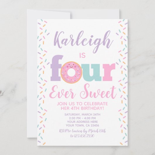 Invitation Donut FourEver Sucré (Devant)