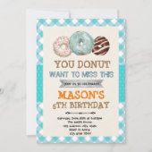 Invitation Donut garçon thème fête d'anniversaire (Devant)