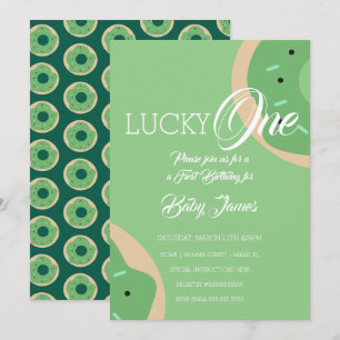 Invitation Donut glacé pour le premier anniversaire de la Sai